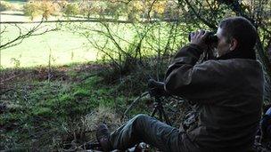 Paul Tillsley monitoring a hunt