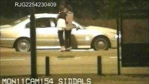 CCTV of teenagers being approached by men in a car in Derby