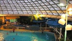 Swimming pool at the Oasis leisure centre