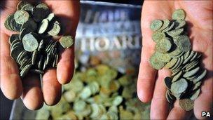 Some of the coins found near Frome