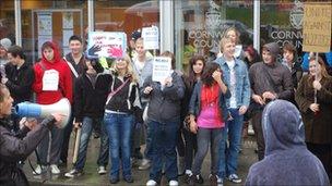 Students in Truro city centre