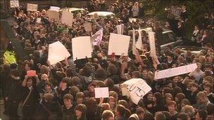 Student protest in Matlock