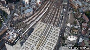 Ariel view of London Bridge station