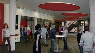 Computer-generated image of the Barbican Centre