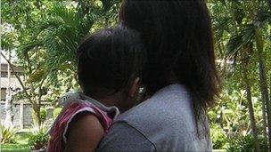 Noi, not her real name, and her one-year-old daughter