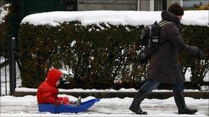 Child on sledge, Aberdeen