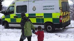 Ambulance in snow