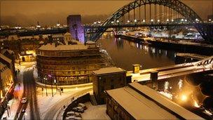 Snow in Newcastle city centre (Pic: Maggy Saget)