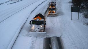 snow ploughs on the A9