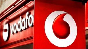 Vodafone shop sign