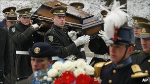 Soldiers at Antakalnis Cemetery in Vilnius, Lithuania (29 Nov 2010)