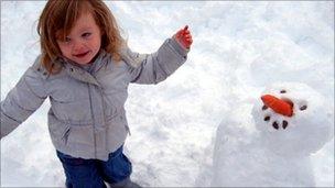 Child with snowman