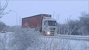 Snow on A16 near Grimsby