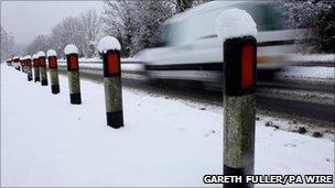 Icy conditions on the road