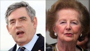 Gordon Brown and Margaret Thatcher