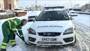 Fast response car being dug out