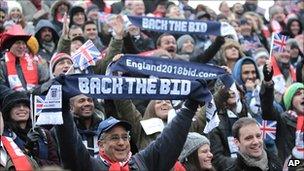 England fans smiling in London before the announcement was made