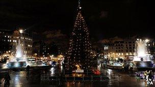 Norwegian Christmas tree in London's Trafalgar Square