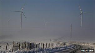 Wind turbines in northern France