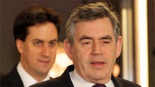 Ed Miliband and Gordon Brown