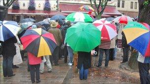 Protesters in the Royal Square