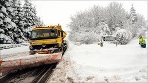 Snow plough in Alnwick