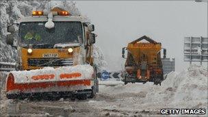 gritter and snow plough