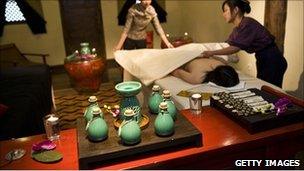 Spa treatment at a Banyan Tree resort