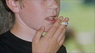 Young person smoking