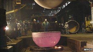 Titanium sphere in production (WHOI)