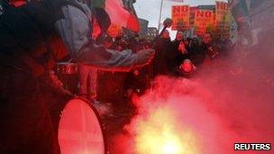 Protests outside parliament