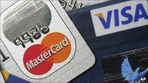 Mastercard and Visa cards