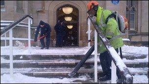 A clear-up operation was launched at Magee College