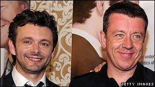 Peter Morgan with Michael Sheen (r)