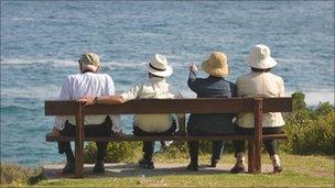 Pensioners on a bench