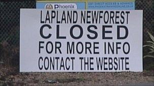 Closed sign at Lapland New Forest