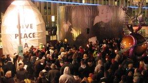 John Lennon vigil in Liverpool