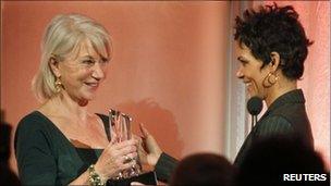 Dame Helen Mirren (l) with Halle Berry