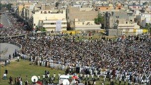 Dr Imran Farooq's funeral in Karachi, Pakistan