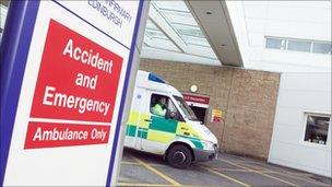 Ambulance outside A&E