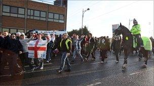 Protestors in Peterborough