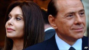 Silvio Berlusconi, right, and his wife Veronica Lario in June 2004