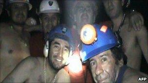 Picture of the miners underground on 17 September