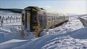 Snowed-in train