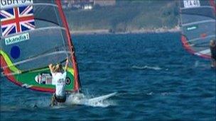 Windsurfing race in Weymouth