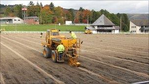 A new drainage system has been installed under the main ring