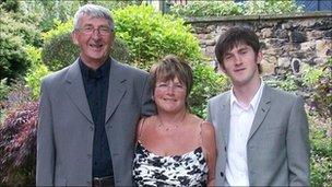 David Rogers (left) with his wife Pat and Adam