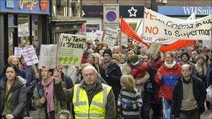 Oswestry protest against new supermarket