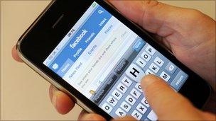 Facebook on an iPhone