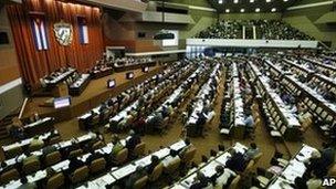 The Cuban parliament in session on 15 December